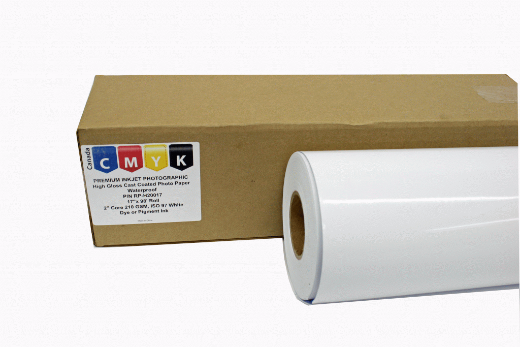 Cast Coated Glossy Photo Paper 17″x 30 Meters(98″) Roll 2″ Core 200GSM ...